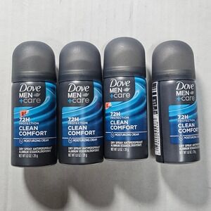 Dove Men Care Clean Comfort Dry Spray Antiperspirant 72H 1oz Travel Size 4 Pack‎
